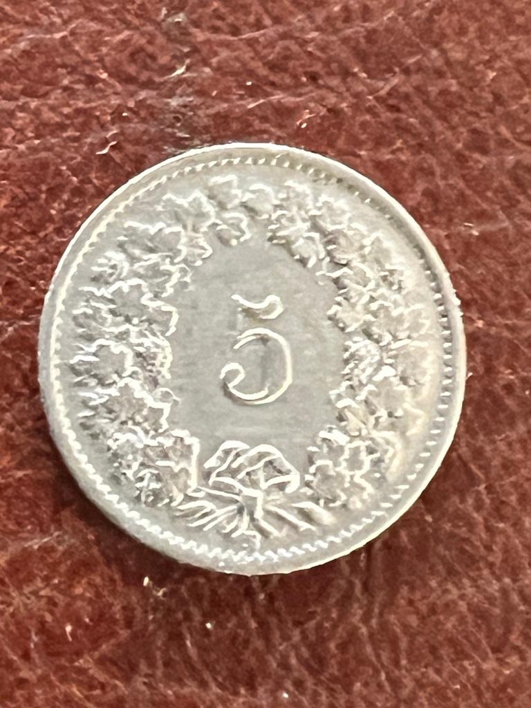 munt 5 Rappen Helvetica 1946B, Postzegels en Munten, Munten | Europa | Niet-Euromunten, Losse munt, Overige landen, Ophalen of Verzenden