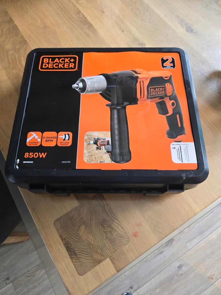Black+Decker 850W Klopboormachine - Zo goed als nieuw, Ophalen of Verzenden