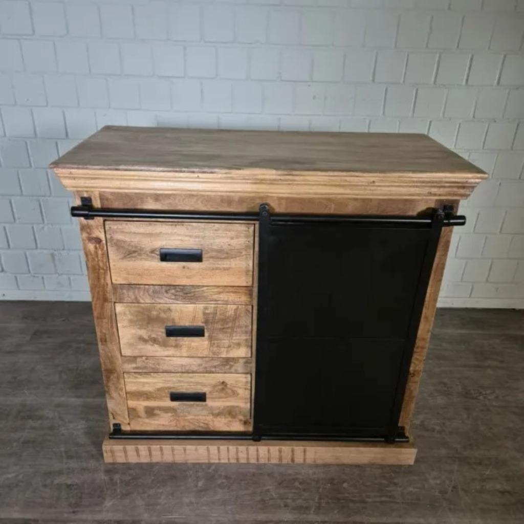 24489 Sideboard Dressoir Mangohout 1,00 m, Ophalen, 50 tot 100 cm, Metaal, 25 tot 50 cm