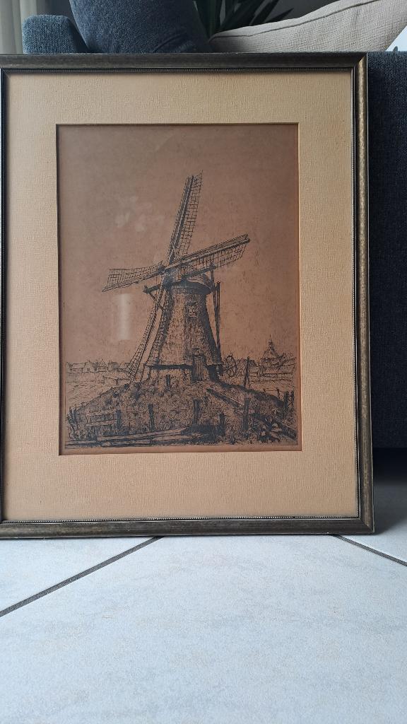 Marinus Pieter Semeijn - Ets - Molen te Leidschendam, Antiek en Kunst, Ophalen