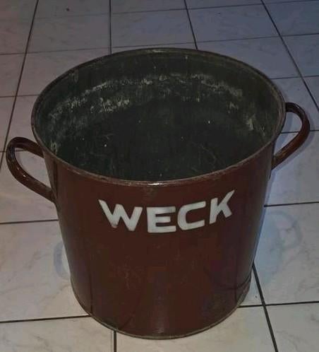 Antieke geëmailleerde Weck ketel, Ophalen