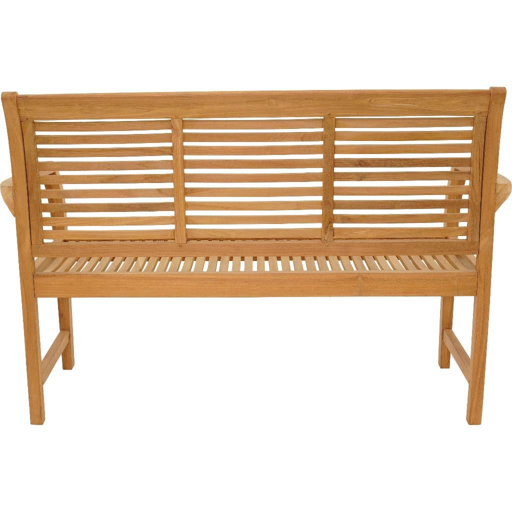 Tuinbank teakhout Stripe 142 cm - 2-persoons, Ophalen of Verzenden, Nieuw, Teakhout