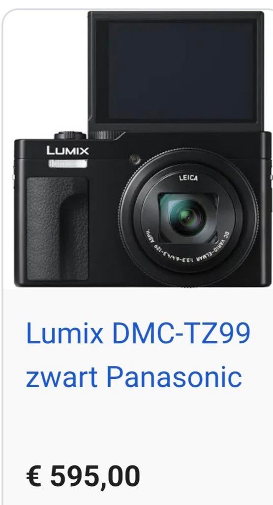 Panasonic Lumix TZ99 - Compact Camera, Compact, Nieuw, Ophalen of Verzenden, Overige Merken