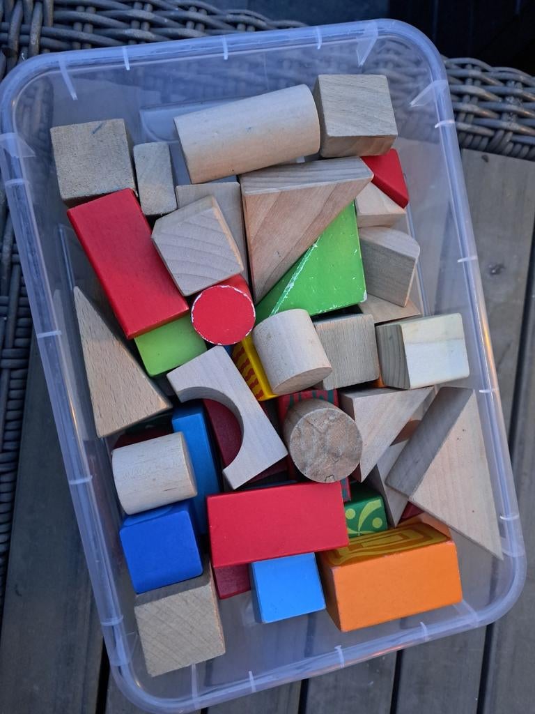 Houten blokken 70 stuks, Ophalen of Verzenden, Zo goed als nieuw