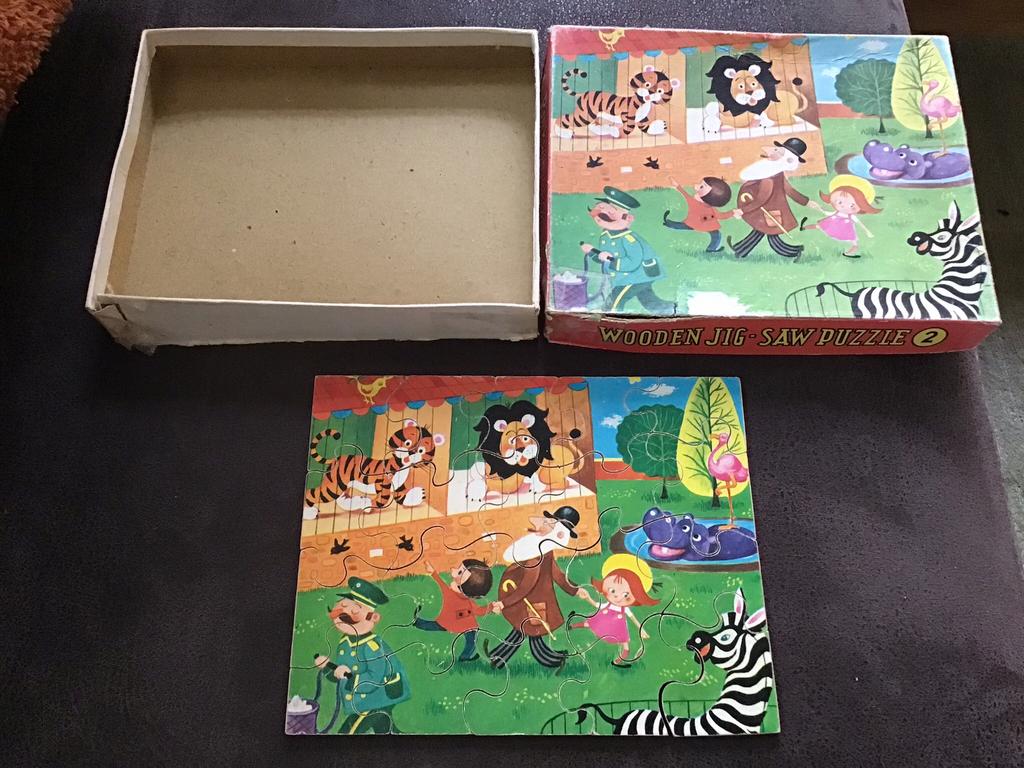 Jig Saw, houten puzzel, Pin Kwin product - dierentuin, Ophalen of Verzenden, 10 tot 50 stukjes, Gebruikt