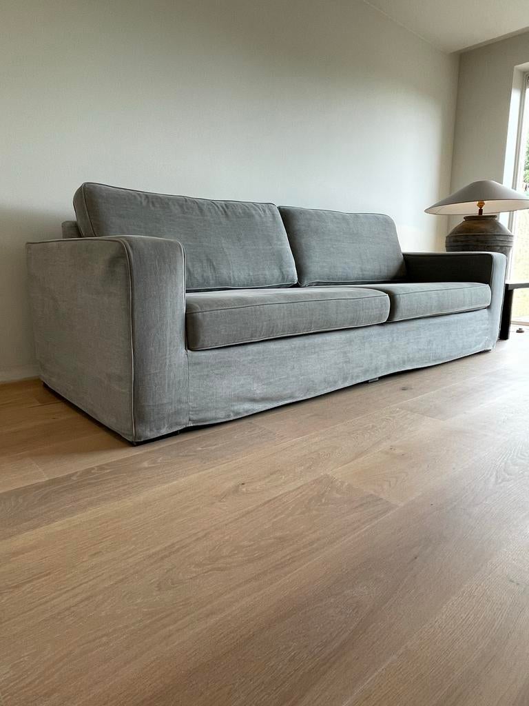 Olav Home bank - grijze stof - light grey - 4 zits, Ophalen, 75 tot 100 cm, Rechte bank, Stof