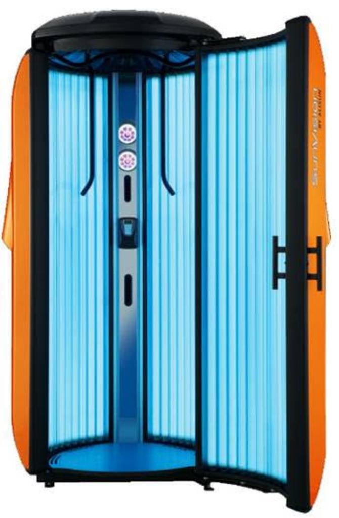 SunVision V Compact XL Vertical  Sunbed occasion, Ophalen, Gebruikt, Zonnebank dubbelzijdig, Minder dan 10 lampen