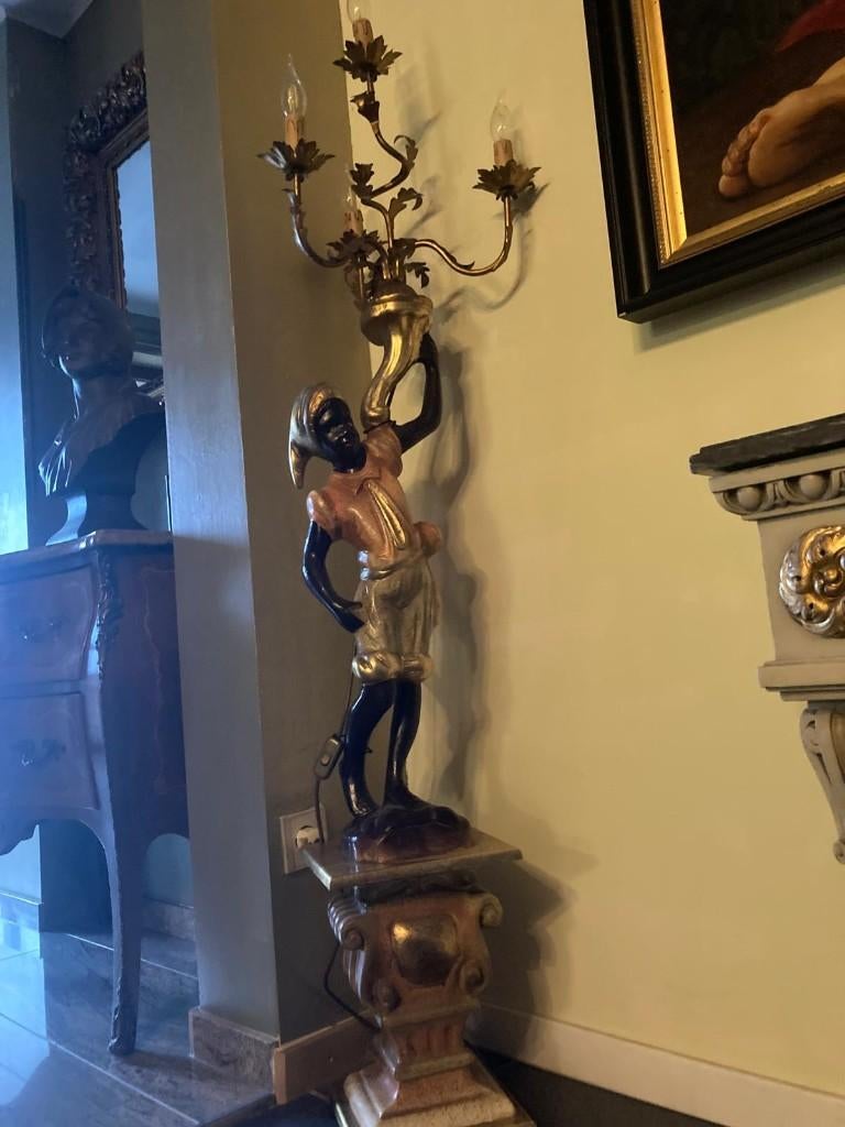 oude blackamoor black moor lamp ca 165cm zgan, Ophalen