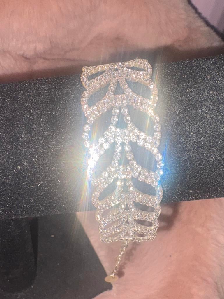 Schitterende Strass Armband, Overige materialen, Ophalen of Verzenden, Zo goed als nieuw, Zilver