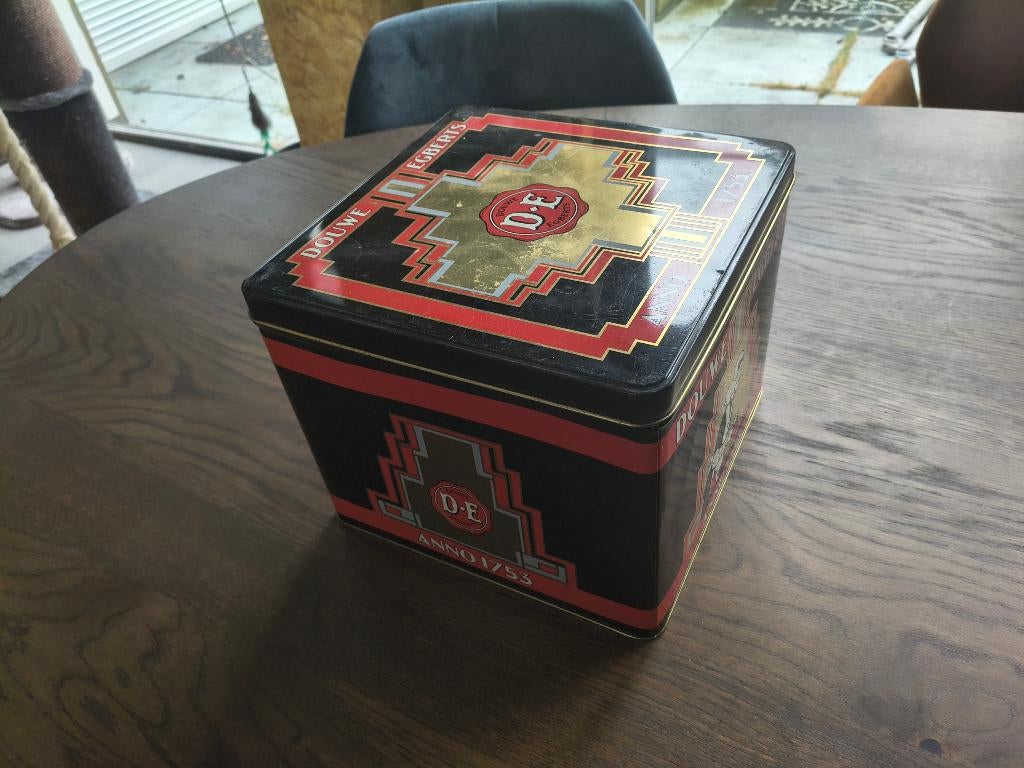 DE opbergtrommel vierkant, Ophalen of Verzenden, Gebruikt, Koffie, Douwe Egberts