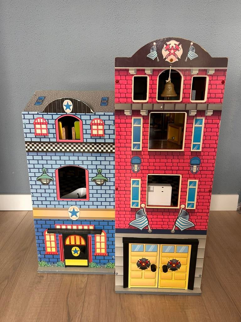 Poppenhuis brandweer/politie, Ophalen, Gebruikt, Poppenhuis