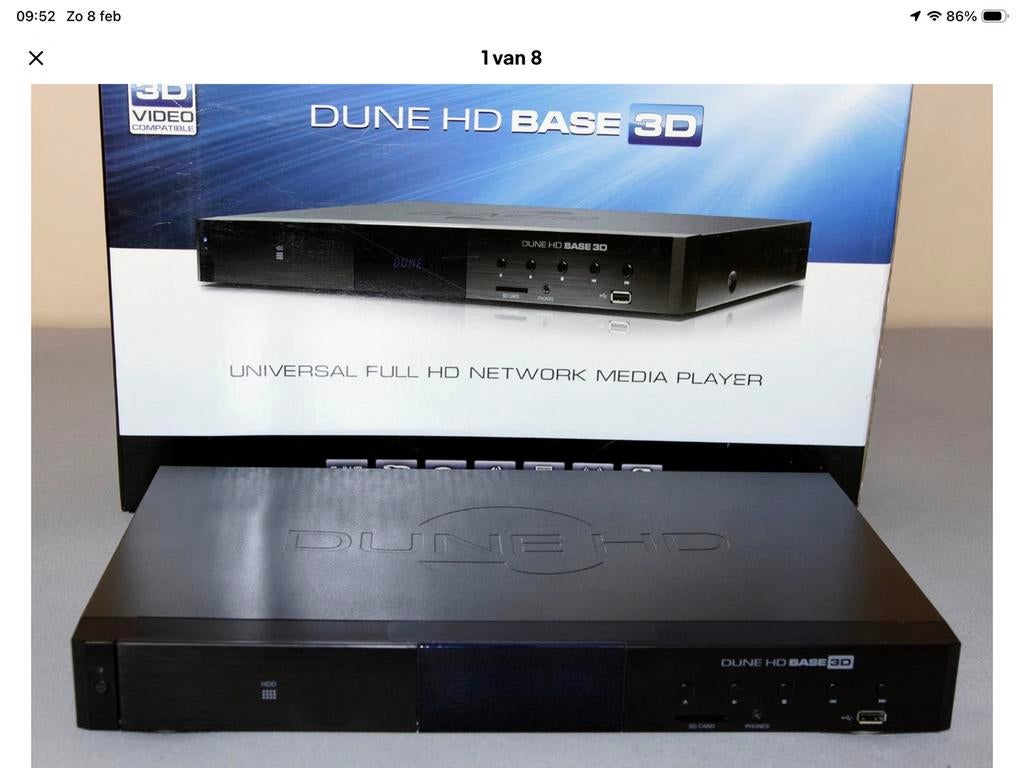 In nieuwstaat verkerende Dune HD Base 3D Media Player, Ophalen of Verzenden, Zo goed als nieuw, HDMI
