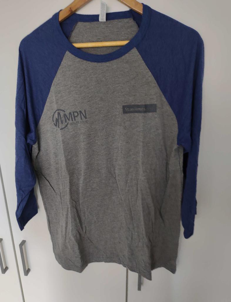 MPN Poker Tour / StanJames T-shirt (maat L), Maat 52/54 (L), Ophalen of Verzenden, Canvas, Grijs