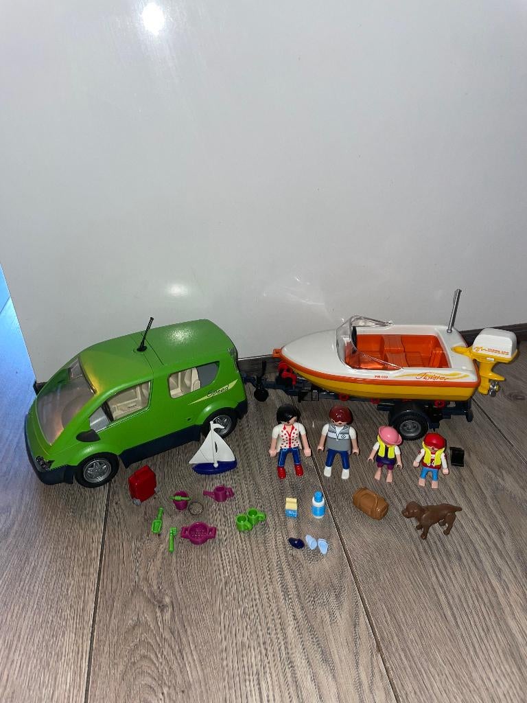 Playmobil auto met boot, Ophalen of Verzenden