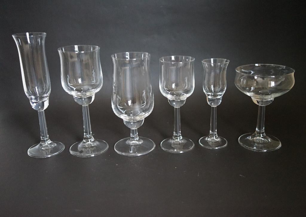 Vintage design 30 glazen Ambassador Leerdam Heesen Nederland, Glas of Glazen, Ophalen of Verzenden, Overige stijlen, Glas
