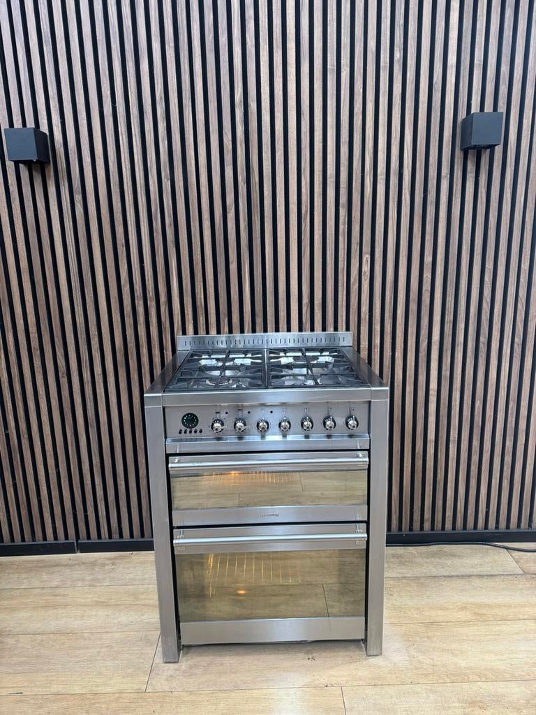 Luxe Rvs Smeg Fornuis 70 cm breed (Gratis bezorgen), 60 cm of meer, Zo goed als nieuw, Energieklasse A of zuiniger, Gas