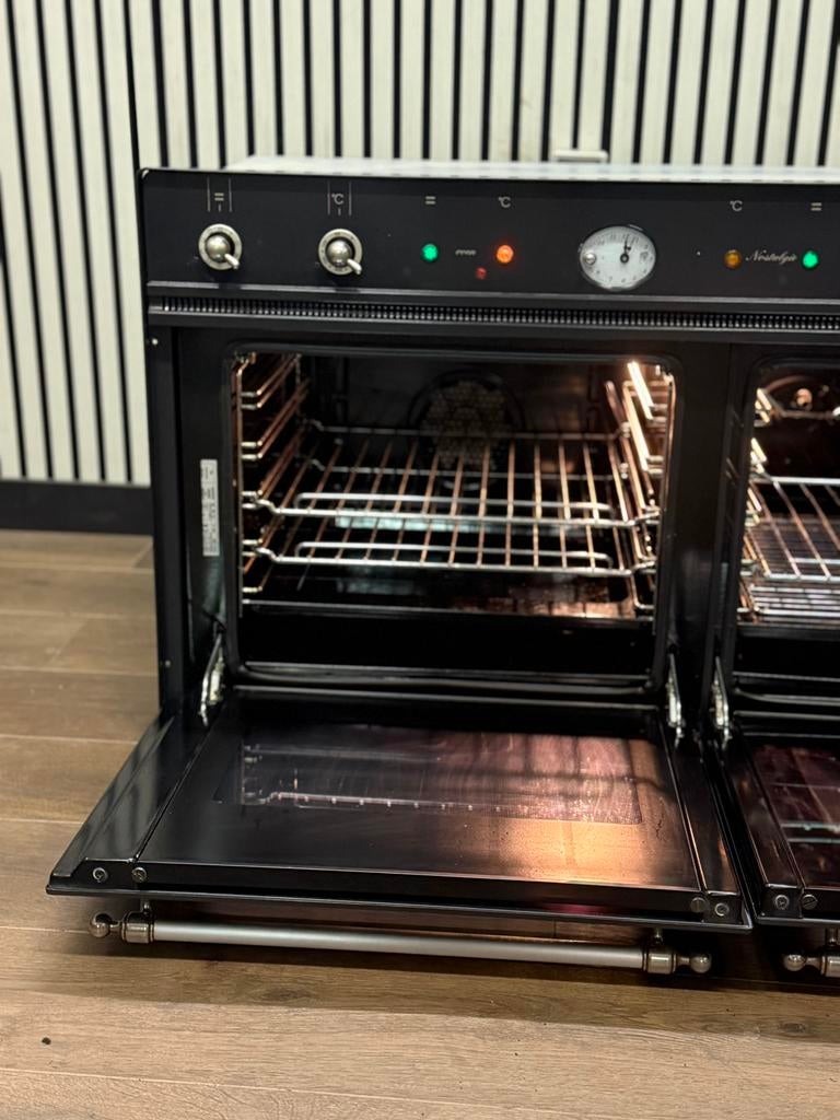 Luxe Boretti inbouwoven antraciet met 2 ovens 90 cm, Witgoed en Apparatuur, Hete lucht, 60 cm of meer, Fornello Esperta, Ophalen of Verzenden