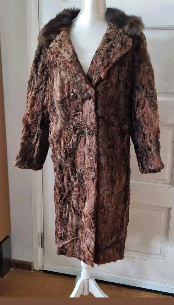 Vintage Perziche lam Bontjas Karakul Astrakan mt 38-42, Kleding | Dames, Jassen | Winter, Ophalen of Verzenden, Zo goed als nieuw