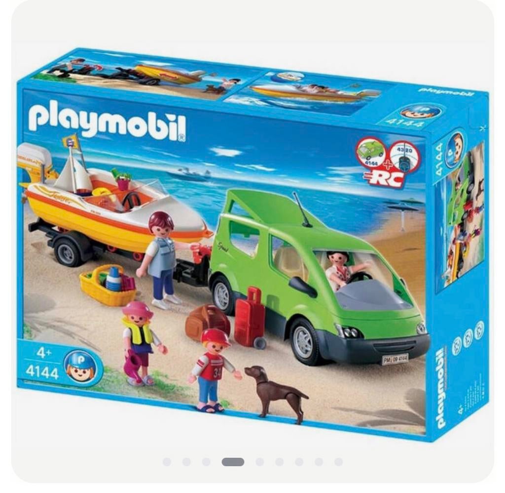 Playmobil 4144 - Gezinswagen met boot, Kinderen en Baby's, Speelgoed | Playmobil, Ophalen of Verzenden, Gebruikt, Complete set