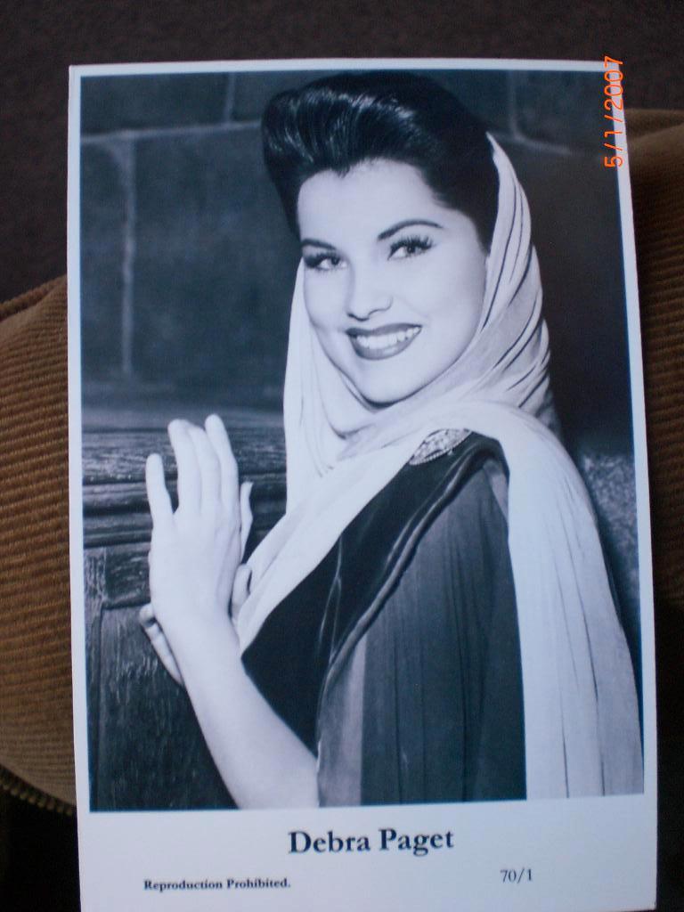 kaart Debra Paget 3, Ophalen of Verzenden, 1980 tot heden, Ongelopen, Sterren en Beroemdheden