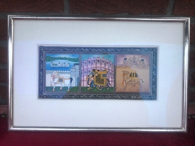 prachtig schilderij uit India, zijdeschildering!, Ophalen of Verzenden, Origineel werk