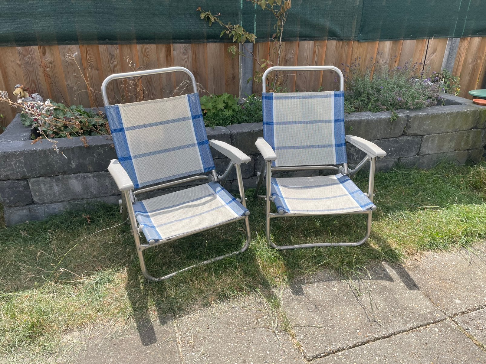 2 klapstoeltjes laag, Ophalen, Gebruikt, Campingstoel