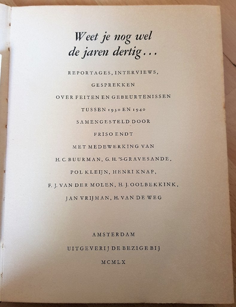 Weet je nog wel de jaren dertig - INCL GELUIDSFRAGMENTEN !, Ophalen of Verzenden, Gelezen, Europa