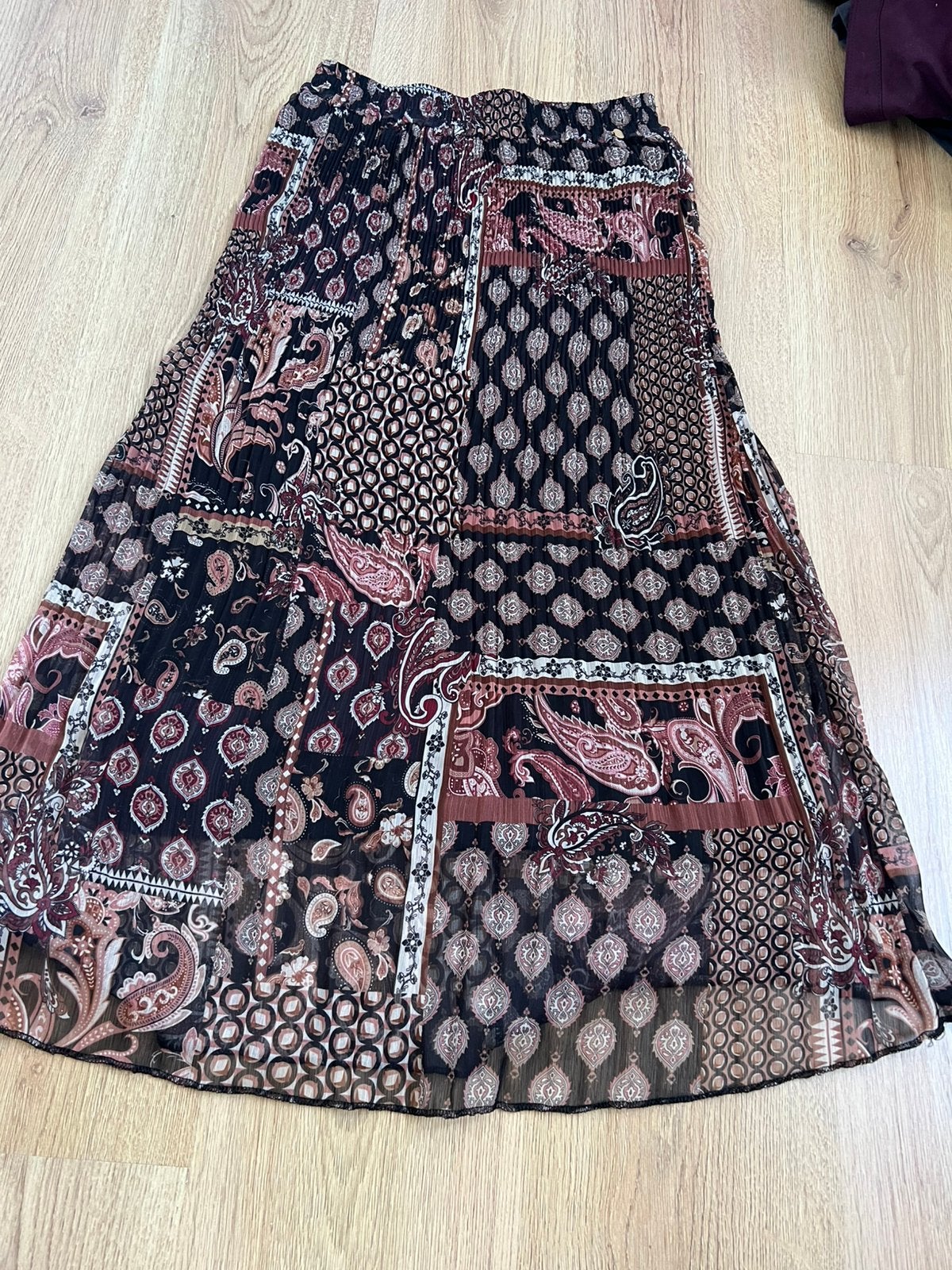 People of 2morrow zwart bruin dubbellaags midi rok s, Kleding | Dames, Zwart, Ophalen of Verzenden, Zo goed als nieuw, X