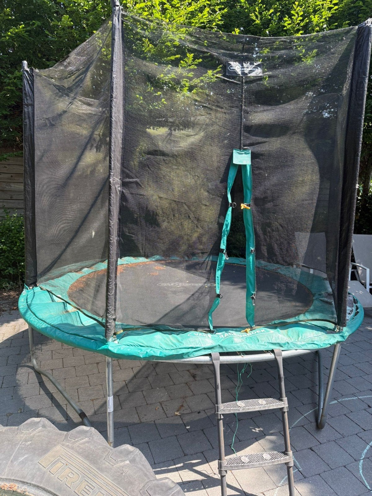 Trampoline Van Cranenbroek met veiligheidsnet en ladder, Ophalen of Verzenden, Gebruikt