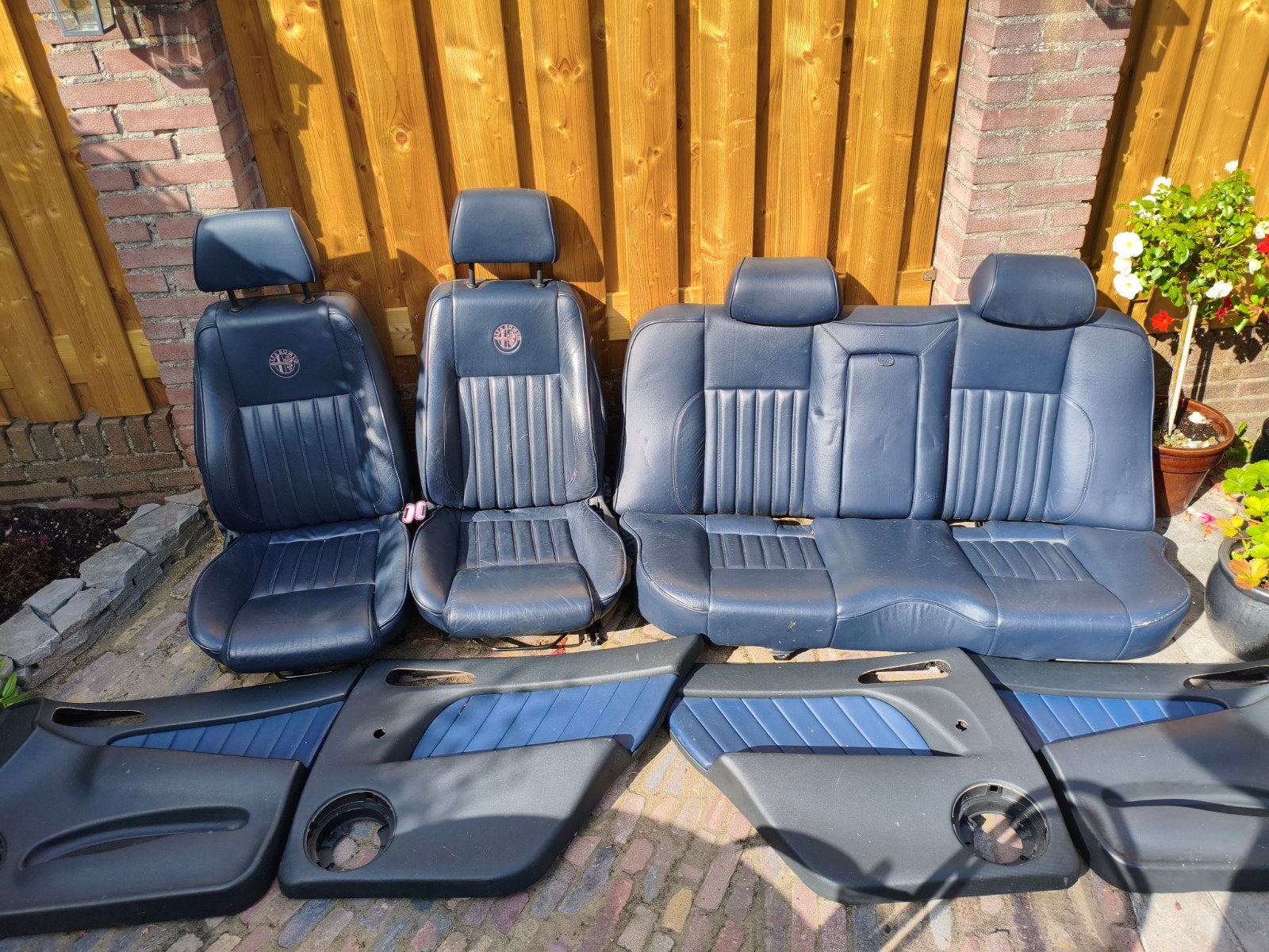 Alfa Romeo 156 sedan blauw leder momo interieur, Ophalen, Alfa Romeo
