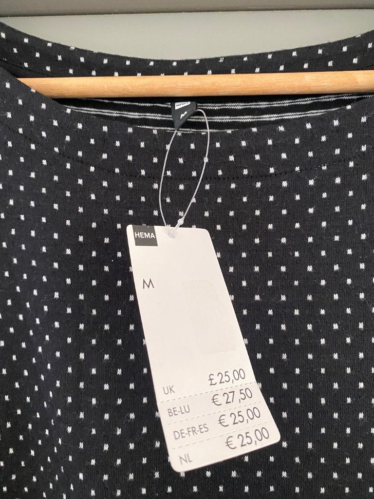 Jurk met stippen zwart wit maat M katoen  Nieuw, Maat 38/40 (M), Zwart, Nieuw, Ophalen of Verzenden