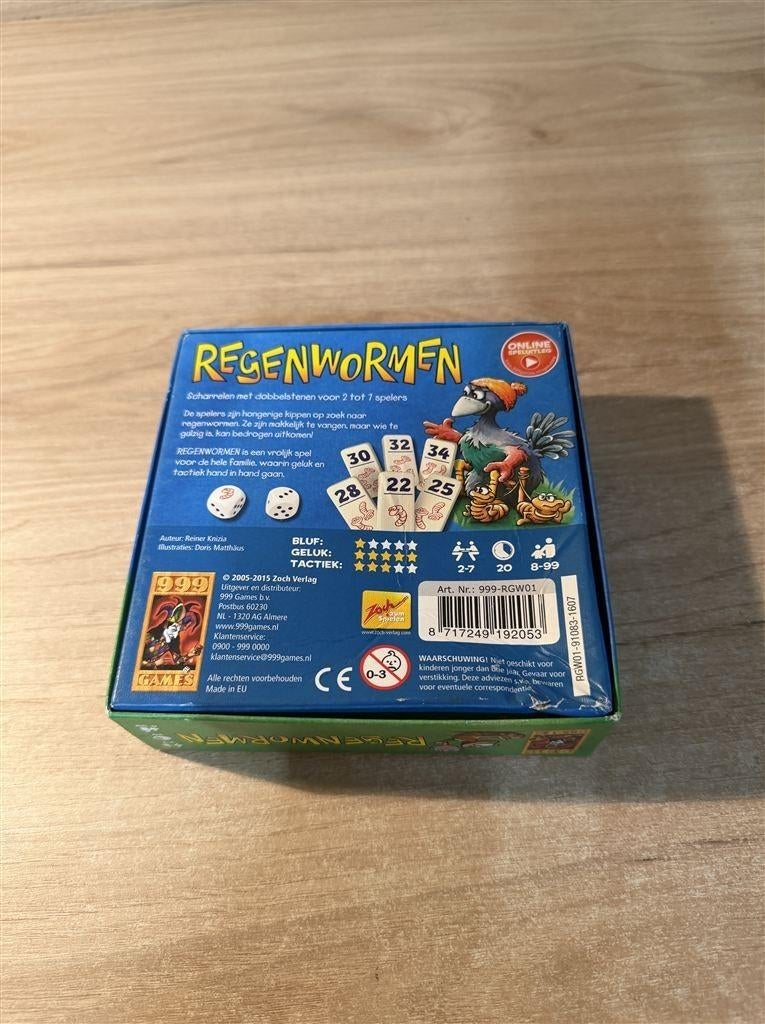 regenwormen - 999 games - s6573, Hobby en Vrije tijd, Gezelschapsspellen | Bordspellen, Verzenden, Zo goed als nieuw