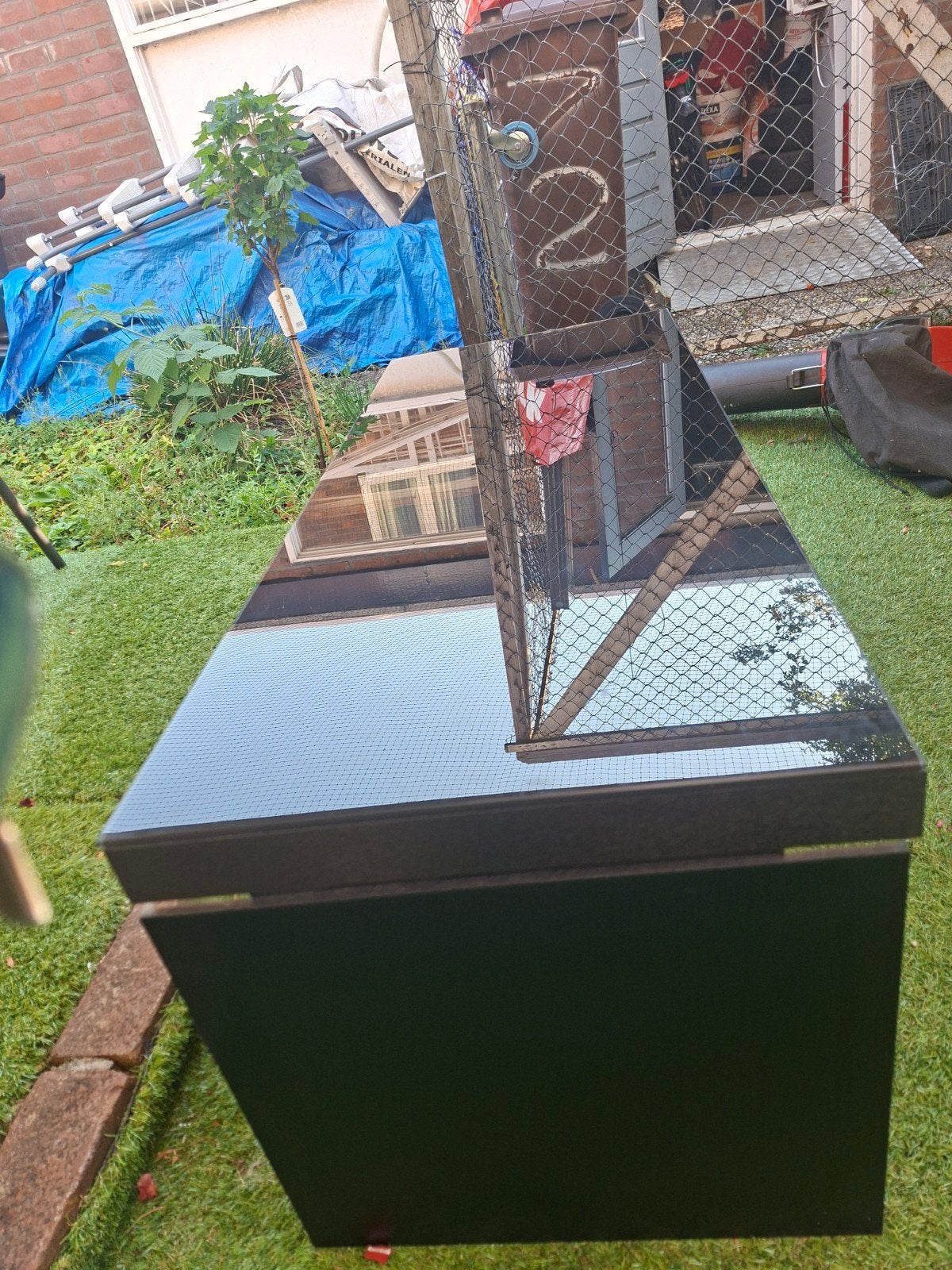 ZwartTV desigm meubel glazen bladen 110x40x40, Ophalen, 50 tot 100 cm, Zo goed als nieuw, Minder dan 100 cm