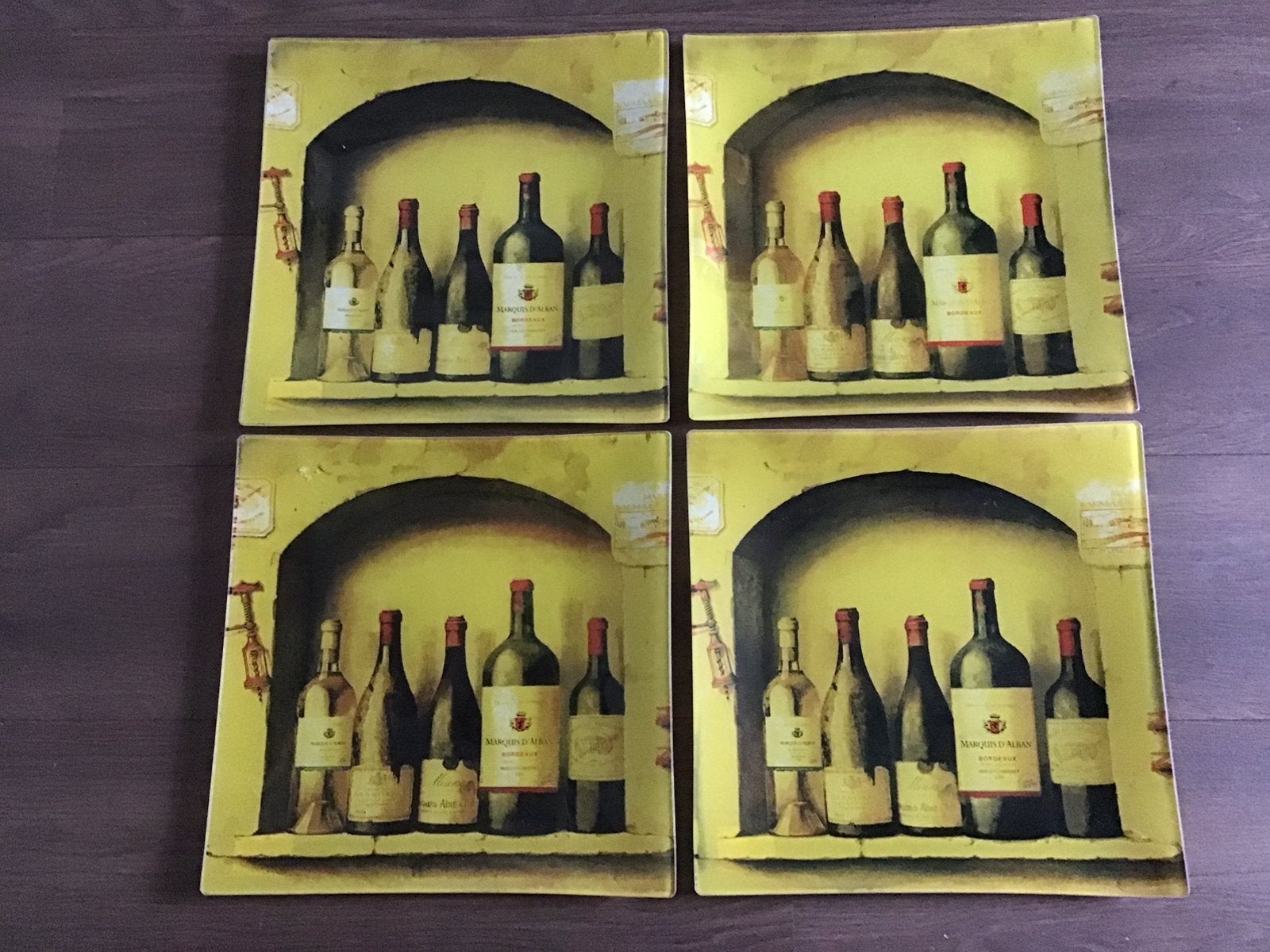 4 Glazen onderborden of serveerborden, Huis en Inrichting, Keuken | Servies, Ophalen of Verzenden