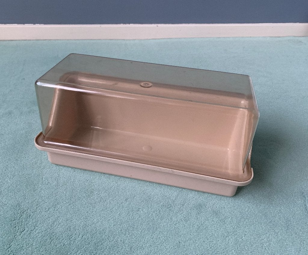 Opbergbak Hardplastic 35 x 16 x 16 cm Badkamer Keuken, Gebruikt, Beige, Kunststof, Ophalen of Verzenden