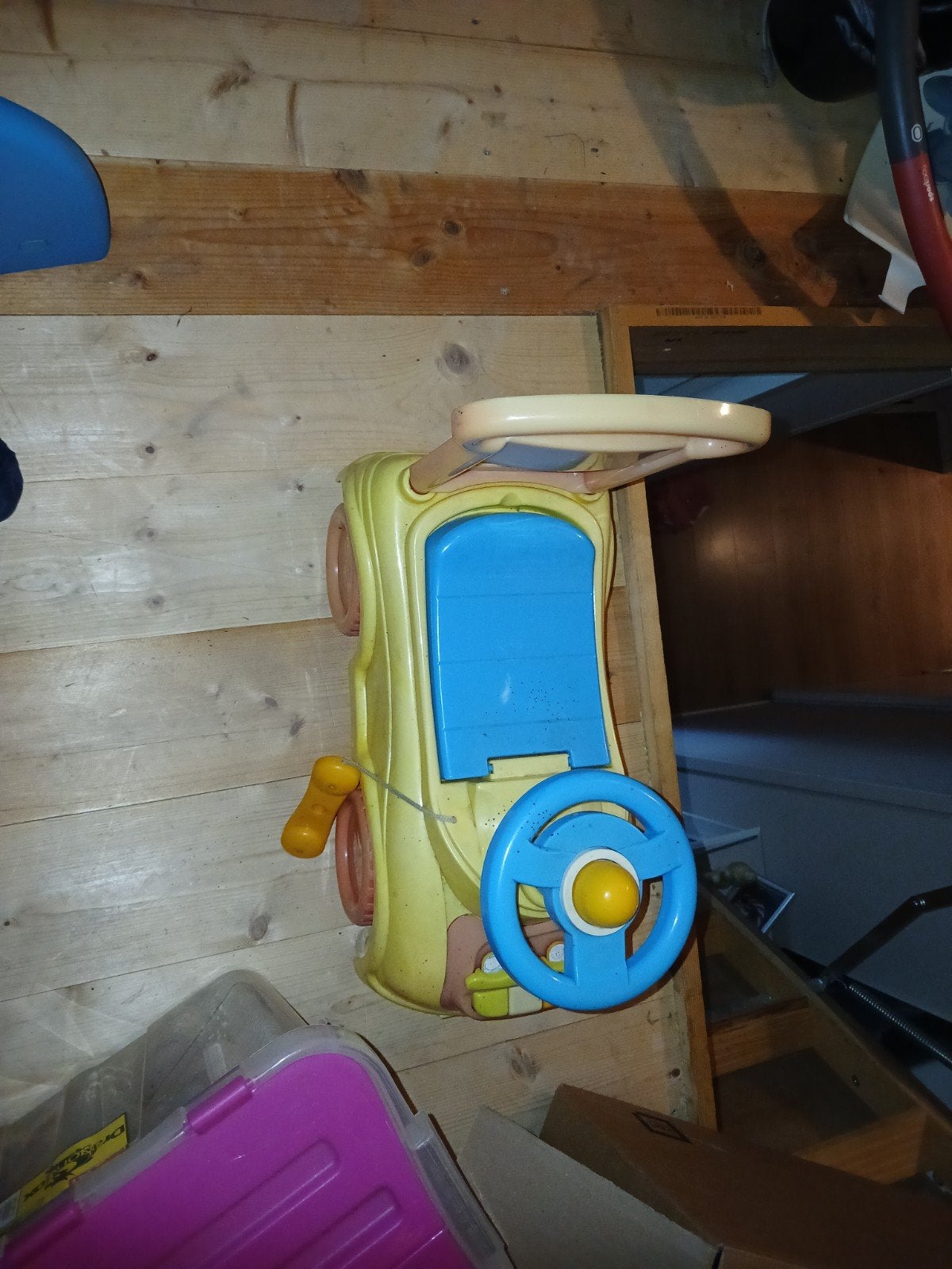 Gele loopauto met blauw stuur voor kinderen, Ophalen, Gebruikt, Loopvoertuig