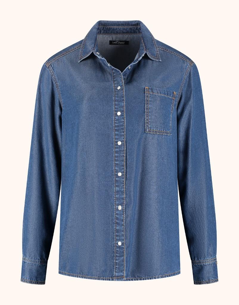 LADRESS denim lyocell blouse, Blauw, Maat 46/48 (XL) of groter, Nieuw, Ophalen of Verzenden