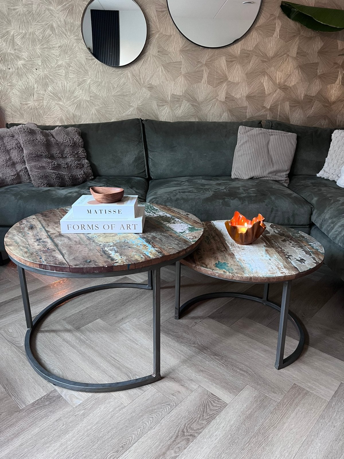 Bijzettafels sloophout, Ophalen, Zo goed als nieuw