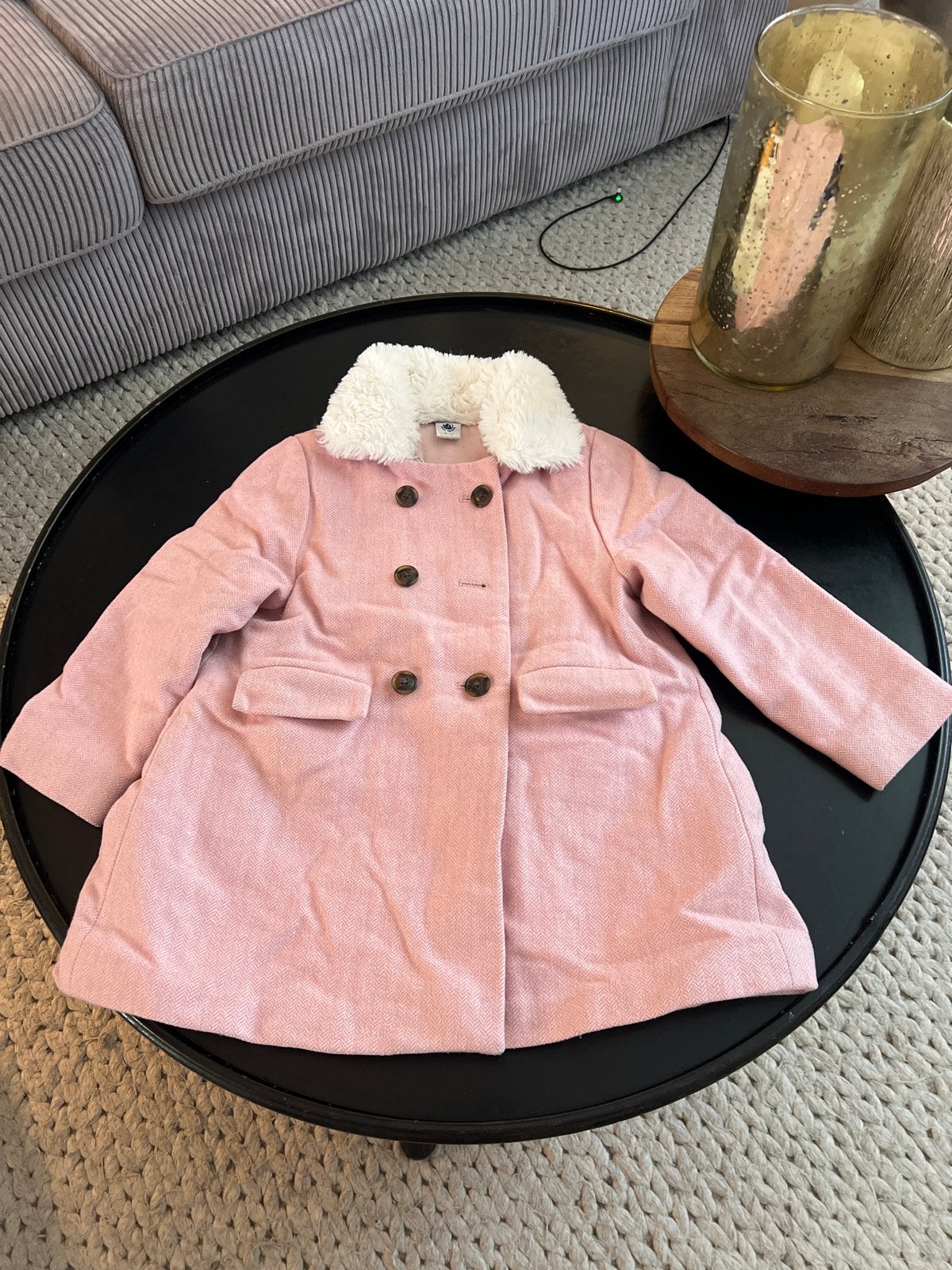 Petit Bateau winterjas roze maat 110, Ophalen of Verzenden, Zo goed als nieuw, Meisje, Jas