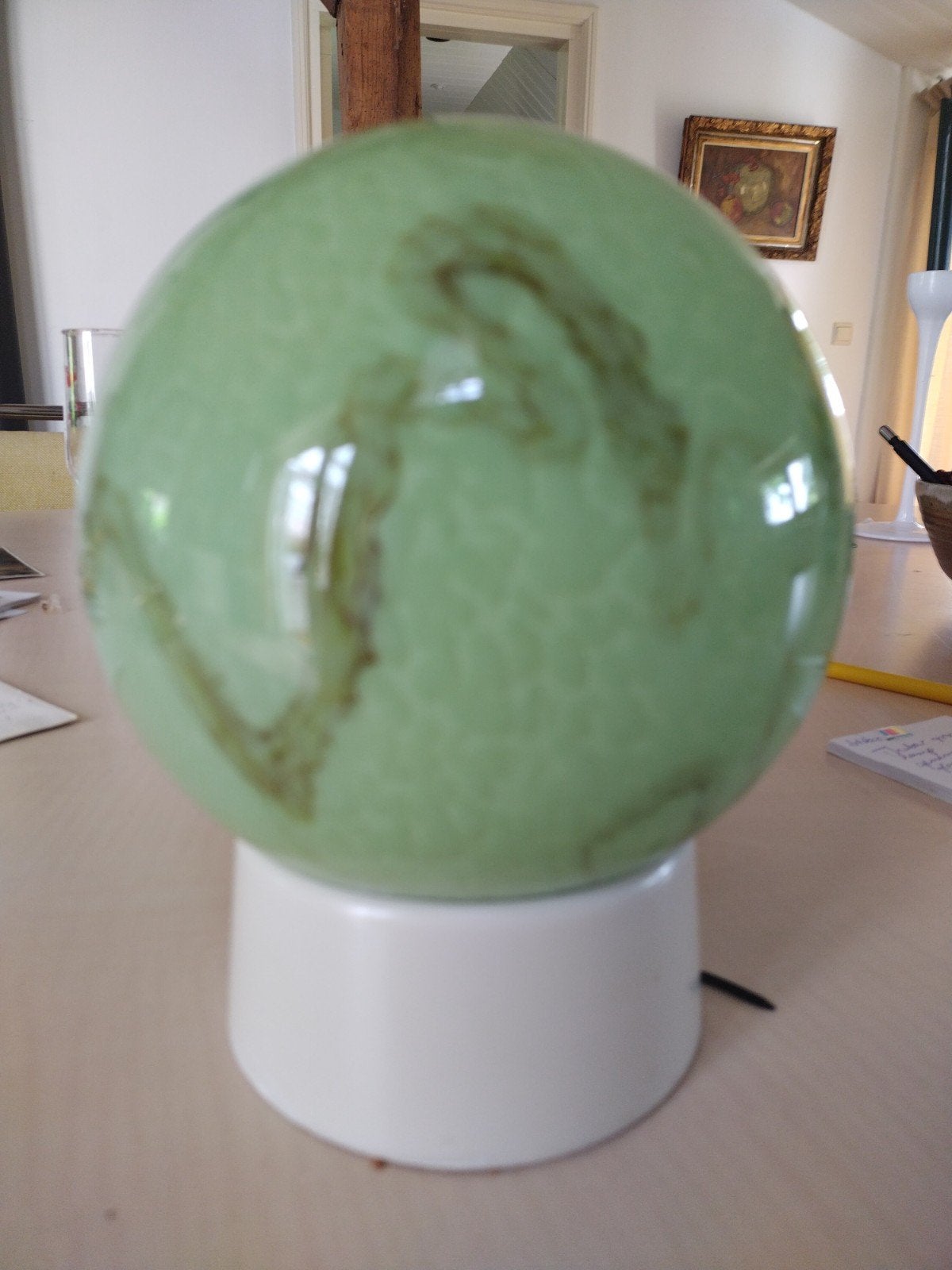 Thabur plafondlamp plafonnière groen gemarmerd, Ophalen of Verzenden