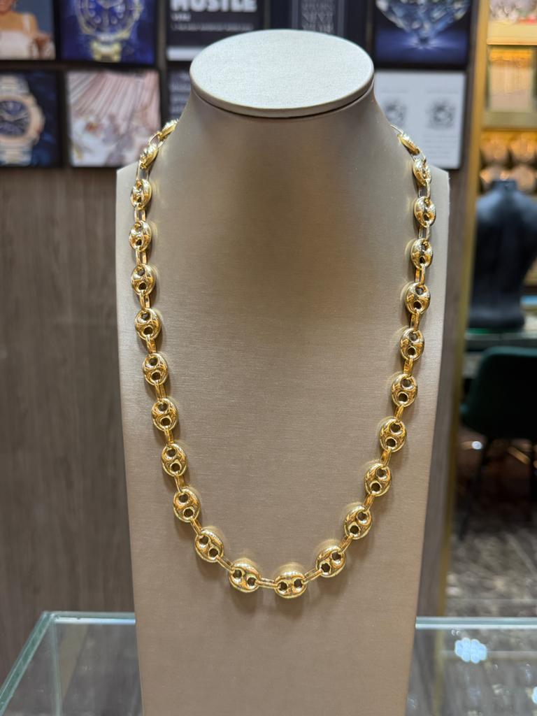 18KT Goud - 51.3 Gram - Ketting - KOFFIEBOON - Herenketting