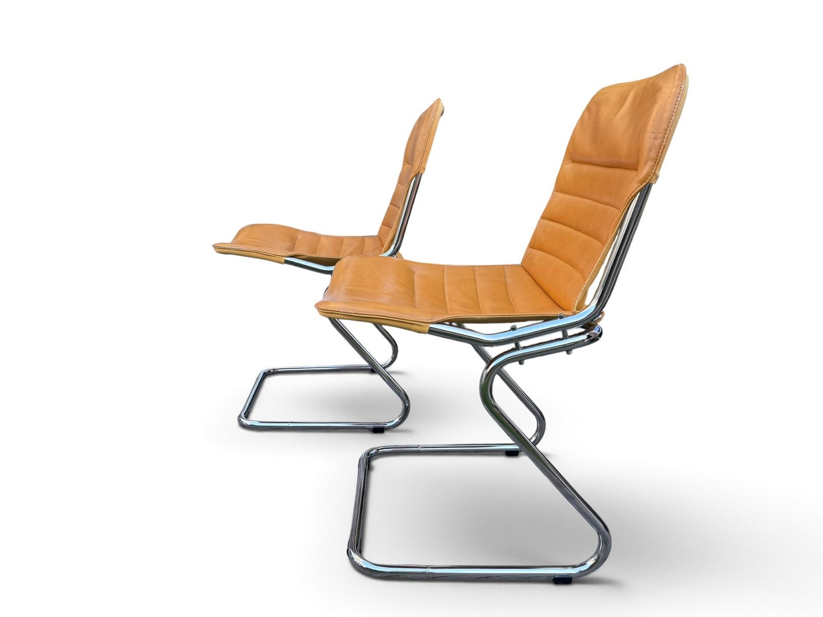 Set cantilever chairs met leer in Bauhaus stijl, Ophalen, Gebruikt, Twee, Overige kleuren