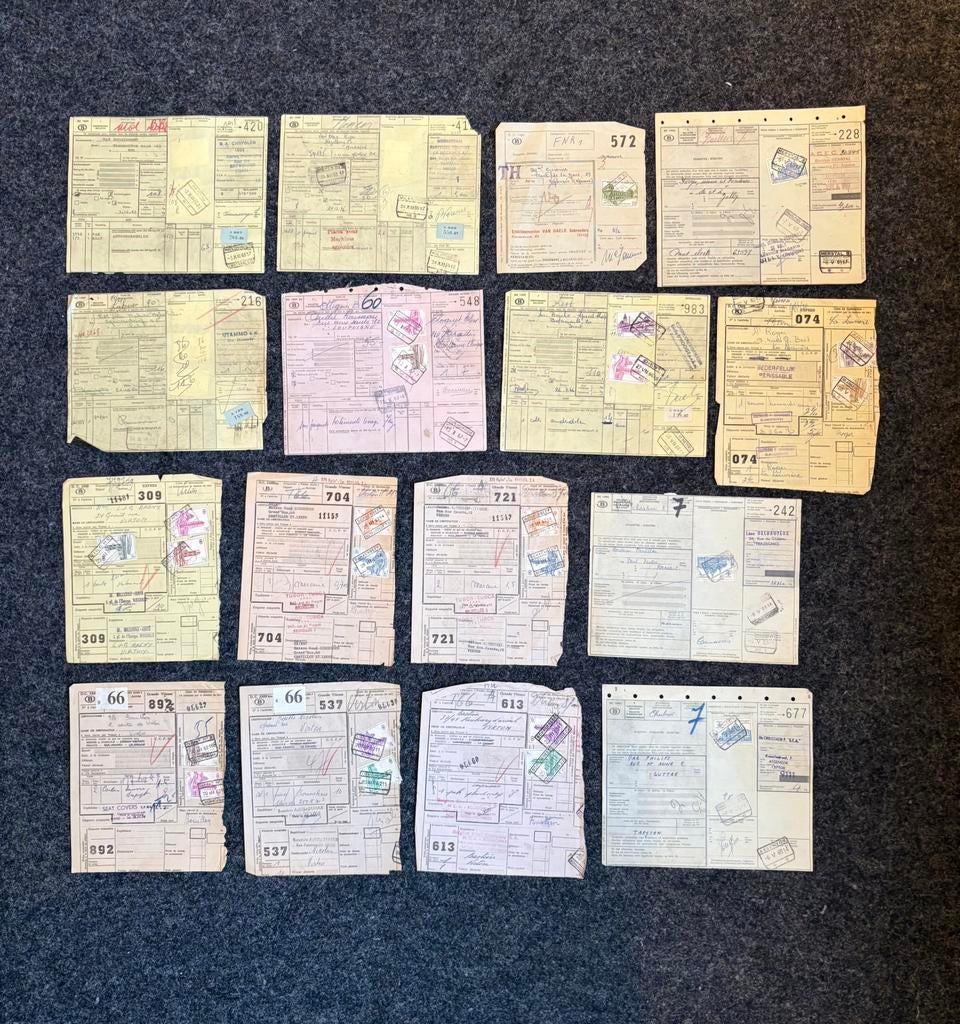 16 vrachtbrieven NMBS (jaren 60) (3), Ophalen of Verzenden, Gebruikt, Trein