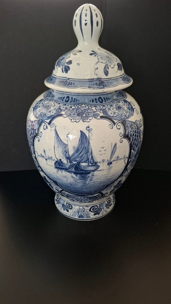 Dekselpot Delfts Blauw, Antiek en Kunst, Antiek | Vazen, Ophalen of Verzenden