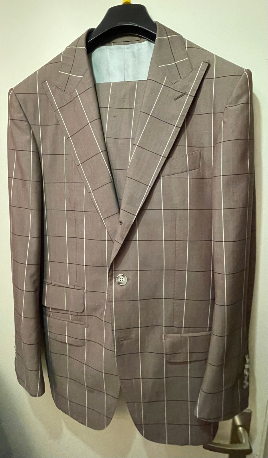 Suitsupply Pak Ruit Bruin Super 110’S Mt 46, Ophalen of Verzenden, Zo goed als nieuw, Maat 46 (S) of kleiner, Bruin