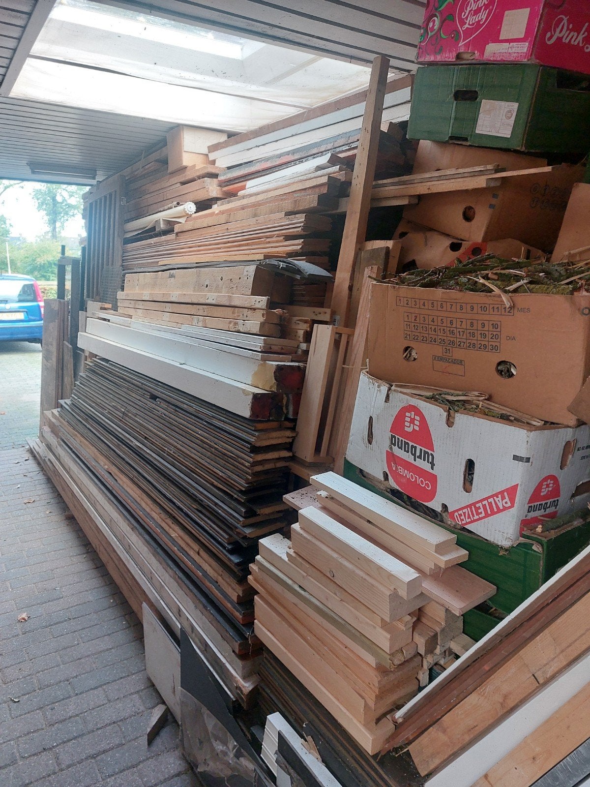 partij timmerhout balken l.b.h.450x7.5x17.5 planken, Doe-het-zelf en Verbouw, Hout en Planken, Ophalen, Gebruikt, Overige typen