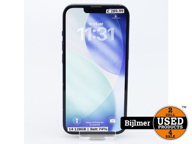iPhone 14 128GB Zwart | Batt 74%