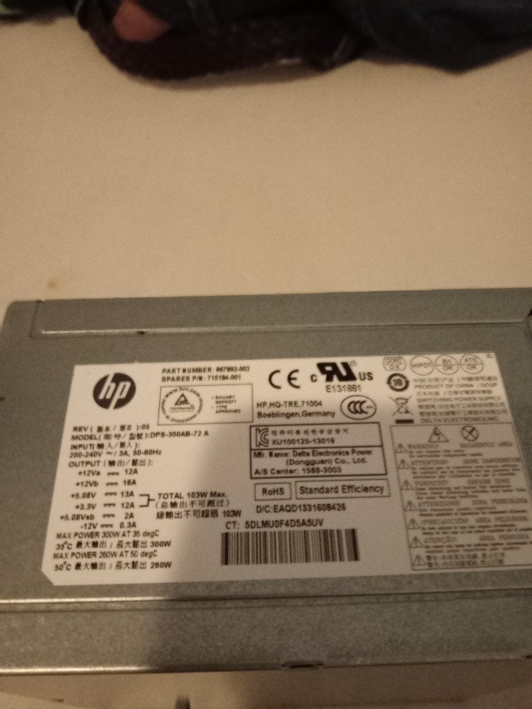 HP 300W Voeding, Ophalen of Verzenden, Zo goed als nieuw