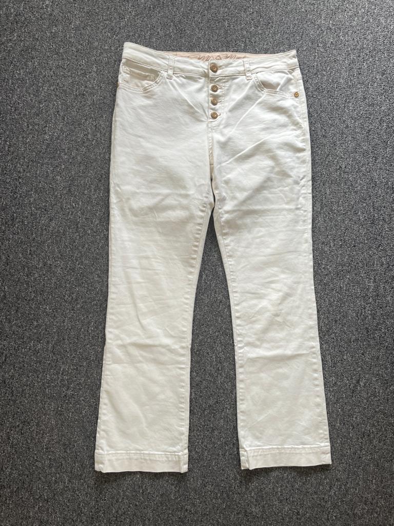 Mos Mosh Crème Broek Maat 30 - Stijlvol en Comfortabel, Kleding | Dames, Broeken en Pantalons, Maat 38/40 (M), Beige, Ophalen of Verzenden