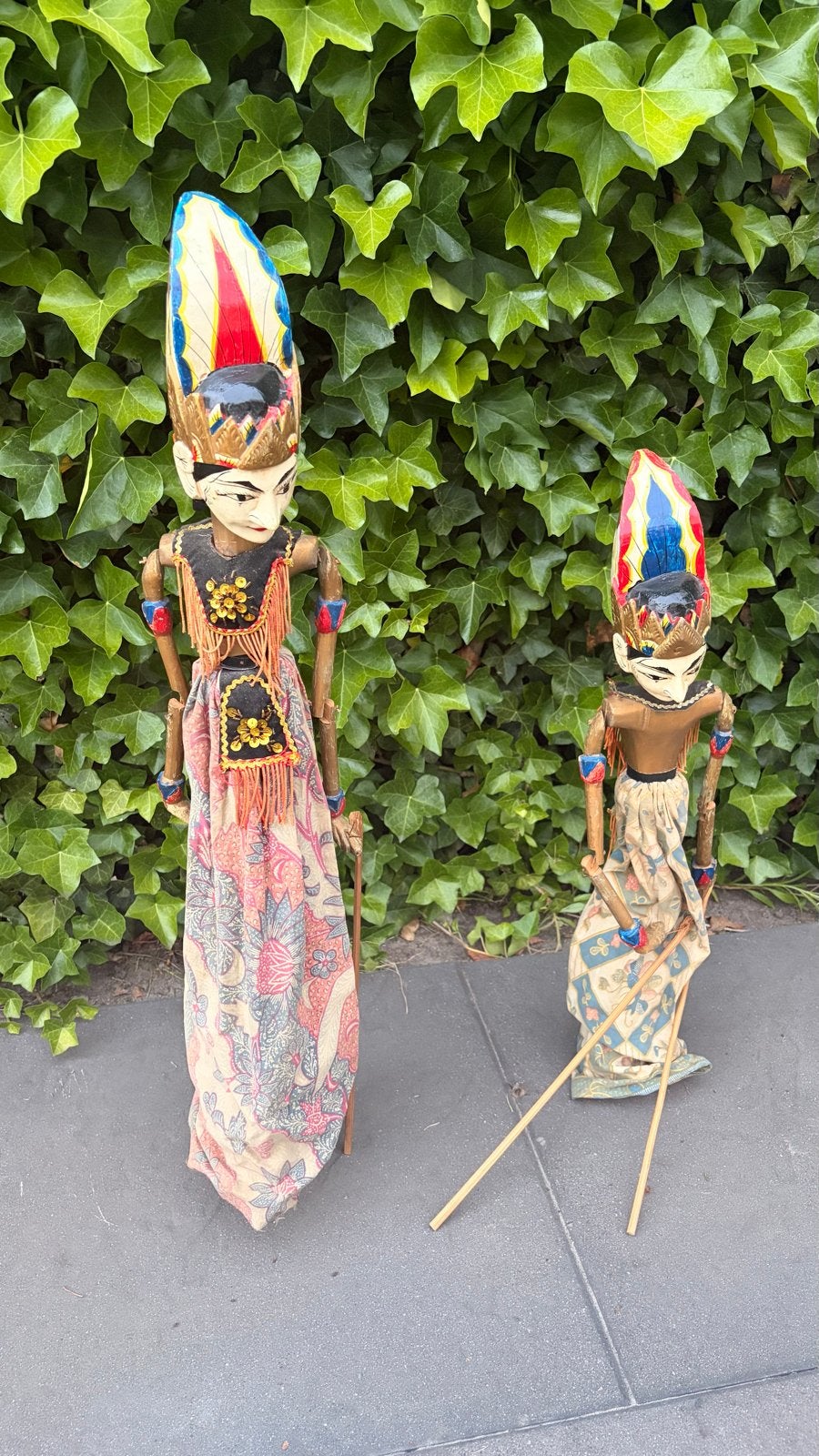 Traditionele Wayang Golek Houten Stokpop uit Indonesië, Ophalen of Verzenden, Gebruikt, Pop